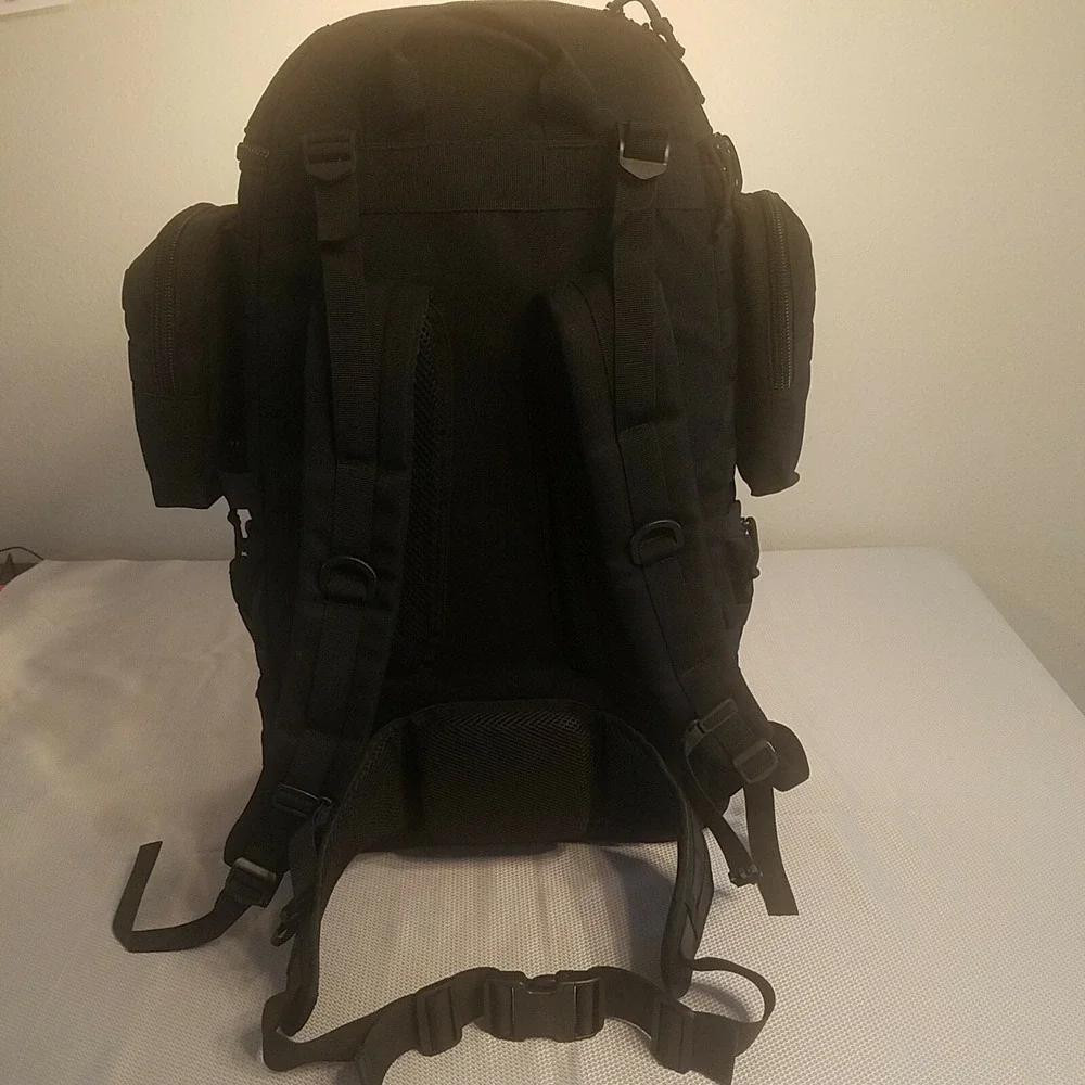 70L Military Hiking Bag‎ Pack, Top Half Insulated-Black-1000D Water-Repellent